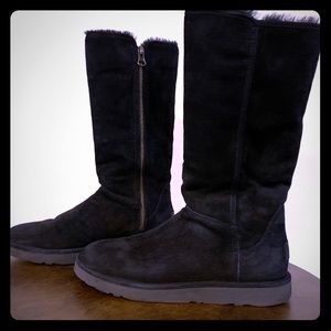 Black Ugg boots. Perfect for the winter chill